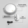 Mirrors 8 Inch Wall Mounted Makeup Mirror Chrome 3x10x Magnifying 3 Color Led Light Double Side Bathroom Smart Shaving Cosmetic Mirrors