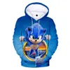 3D-game Sonic Shadow Hedgehog bedrukte hoodie