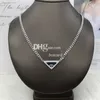 Luxury Triangle Chain Necklace Gold Crystal Pendant Necklace Letter Plated Pendants With Gift Box Fashion Jewelry
