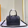 Designer Women Shoulder Bag high quality With Black embossed pattern Leather 25CM Crossbody Classic Woman Boston bag BLACK Handbag M40431