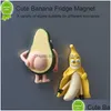 Narzędzia do pieczenia Nowe 29EF Śliczny magnes lodówki Owoce Banan i awokado Dekoracja domu