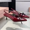 Topp lyxiga Miui Miuiflats High Heels nya 5,5 cm Sandaler Fashion Walk Girl Princess Style Design Storlek 35 till 39