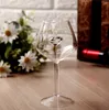 Kreatywny 3D Clear Diamond Rose Glass Build-In Red White Wine Clases Cup Elegancki szampan Flete Goblets Prezenty gospodarstwa domowego