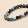 Strand Oaiite 8mm Snowflake Stone Armband Women Fire Agate Black Pärlade män Yoga Meditation smycken för att skicka älskare