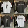 Trapstar DECODED INFRARED Doppelgarn-Baumwolle, lässig, locker, kurzärmelig, trendiges T-Shirt für Männer und Frauen mit Rundhalsausschnitt