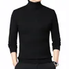 Men's Sweaters Knitted Top Sweater Holiday Knit Long Sleeve Medium Stretch Solid Color Turtleneck Brand