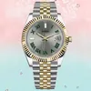 Luxo limpo presidente masculino relógios montre rosa ouro algarismos romanos dial moldura inoxidável relógio de pulso automático 36mm 41mm moda feminina relógios montre alta qualidade