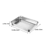 Dinnerware Sets Pot Stainless Steel Square Basin Buffet Tray Fruit Plate Snack Serving Holder For Canteen