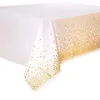 Tovaglia rettangolare monouso abbronzante punto oro tovaglia impermeabile per feste di compleanno ristorante decorazione di nozze 137x274 cm