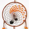 Dream Catcher Green Goose Feather e Orange Turkey Feather, Natural Beat, Made Dreamcatcher per il Dorm Decorazioni 1221234