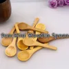 Entier- 100pcs / lot 9cm Mini cuillère en bois de bambou belle cuillère d'assaisonnement cuillère à crème glacée 207k