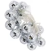 Strängar 1 Uppsättning LED Disco Ball String Light Mirror Party Decorative Hanging Patio