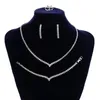 مجموعة المجوهرات Hadiyana Simple Ladies Completing Conglace Neckleace Ring Sedring Set Bn8004 Ensemble Bijoux Mariage 240125