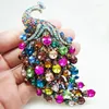 Brooches Luxurious Peacock Bird Woman Brooch Pin Pendant Multi-color Rhinestone Crystal Gifts