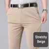 Männlich Smart Casual Hosen Stretchy Sport Männer Schnell Trockene Hosen Frühling Herbst Volle Länge Gerade Büro Schwarz Navy Arbeits hosen 240122