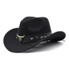 Beretten grappige feestjes cowboyhoed voor dames fedora western leathers band kostuum aankleden
