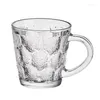 Muggar 235 ml/285 ml/308 ml transparent kopp ölvatten bikakor mönstrat glas med handtag sommar hushållsmjölksaft