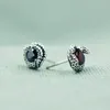 Ohrstecker Vintage Silber Farbe Schwarz/Rot Zirkon Schlange Punk Hip Hop Tier Ohrschmuck Für Männer Und Frauen Party