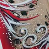 LIUHUO Anpassen Rhythmische Gymnastik-Trikots Mädchen Frauen Wettbewerb Artistik Gymnastik Leistungskleidung Kristall Dehnbar Spandex Spandex Rot