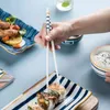 5 пар комплектов, керамические палочки для еды в японском стиле, костяной фарфор, длинные палочки для еды, палочки для суши, посуда, подарки 240127