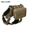 Bags Oulylan New Pet Dog Back Backpack Tactical A Outdoor Walk Autopackage Sacos de comida para cães para cães médios e grandes Rucksack