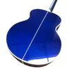 Guitare acoustique en bois massif bleu ciel série J200 de 43 pouces