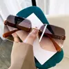 Nouvelles lunettes de soleil dégradées sans cadre, lunettes de soleil résistantes aux UV