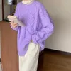 Maglioni da donna 2024 Autunno e inverno maglione da donna caldo pullover Super grande versione coreana di semplice camicetta retrò lavorata a maglia oversize