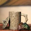 Mugs Chineses inre Mongoliet Natural Maifan Stone Tea Cup Personlig mugg kreativ 400 ml