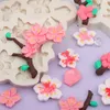 Peach Blossom Molds, Plant flowers and leaf Fondant Silicone molds Cake Decorating Tools Chocolate Mold,Cupcake Decorating Topper Decoration 1221405