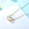 Hängen Kuololit Crushed Ice Moissanite AU750 18K 14K 10K Solid Gold Necklace For Women Luxury Engagement Pendant Christmas With Chains