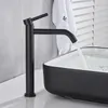 Bathroom Sink Faucets Black Deck Mounted Basin Mixer Tap Vessel Faucet Cold Water For