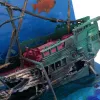 Decorations WSFS Hot Large Aquarium Decoration Boat Plactic Aquarium Ship Air Split Shipwreck Fish Tank Decor C