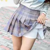 Jupes Mini jupe femmes Preppy Style Plaid taille haute Chic étudiant plissé Harajuku uniformes filles adolescents danse dame