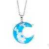 Pendentif Colliers Chic Transparent Femmes Bleu Ciel Blanc Nuage Résine Tige Boule Lune Pendentif Colliers Chaîne De Mode Bijoux Cadeaux Pour Gi Dhkz0