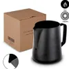 Milk Frother Jug Stainless Steel Not Stick Coating Black Pitcher And Art Deco 350ml 600ml No Scale 210309213r