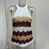 Women's Vests Pius Size Knitted Women Vest All-match Patchwork Striped Design Top Slim Comfortable Summer Tops Tank Clothes