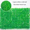 Decorative Flowers Artificial Plant Wall Milan Lawn Eucalyptus Green Background Wedding Home Decoration Plastic Fake Grass Flower Screen