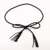 Belts Thin Vintage Simple Tassel Long Bandage Twist Dress Waist Rope Women Braided Velvet Woven