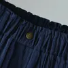 Pantaloni da donna Pantaloni estivi casual dritti da donna in cotone e lino tinta unita pantaloni in vita elastica con tasche pantaloni larghi e larghi