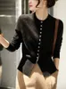 Cardigan femmes Pull bouton à manches longues haut automne hiver mode coréenne vêtements Femme noir tricoté chandails Pull Femme 240122
