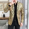 Spring And Autumn New Men's Casual Suit, Men's Nightclub Trendy Small Suit, Korean Edition Hot Stamped Coat