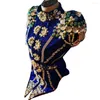 Stage Wear Women Sparkly Diamonds Pearls Tops Shorts Evening Party Outfit Nightclub DJ Singer Performance Jazz Dance Costume