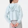 al Manteau de sport d'été en soie glacée pour femmes, ample et respirant, fermeture éclair, vêtements de Fitness, protection solaire, vêtements de Yoga, haut d'extérieur, vêtements de protection solaire