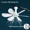 ファンXiaomi Silent6 Leaves USB Powered Ceiling Canopy Fan with Remote Control hanging Fanをキャンプ屋外ベッド寮テント