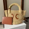 Designer Beach Bag Straw Bag Summer Hand Bag Hollow Out Woven Tote Bag Vegetable Basket Handbag Explosive Top Quality Plant Cowhide Leather Hobo Shoulder Bag Purse