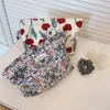 Cosmetic Bags Retro Floral Ladies Vintage Flower Women's Grocery Storage Bag Clutch Purse Makeup Cases Girls Handbags