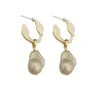 Hoop Earrings Arrival Retro Elegant Imitation Pearl Oval For Women Fashion Classic Geometric Jewelry Party Gifts Wholesale