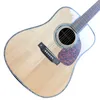 Guitare acoustique de type D en ormeau véritable de 41 pouces, guitare personnalisée OEM avec touche en ébène à dessus solide en sapin