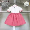 Modeflickor Tracksuits Kids Dress Suits Storlek 110-160 Summer Baby Short Sleeved Suit Short Sleeved T-shirt och Letter Printing kjol Jan20